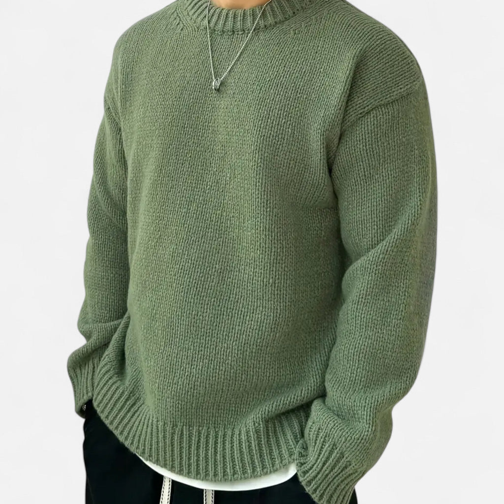 Fleur de Style | Pull-over homme en maille à manches longues et col rond