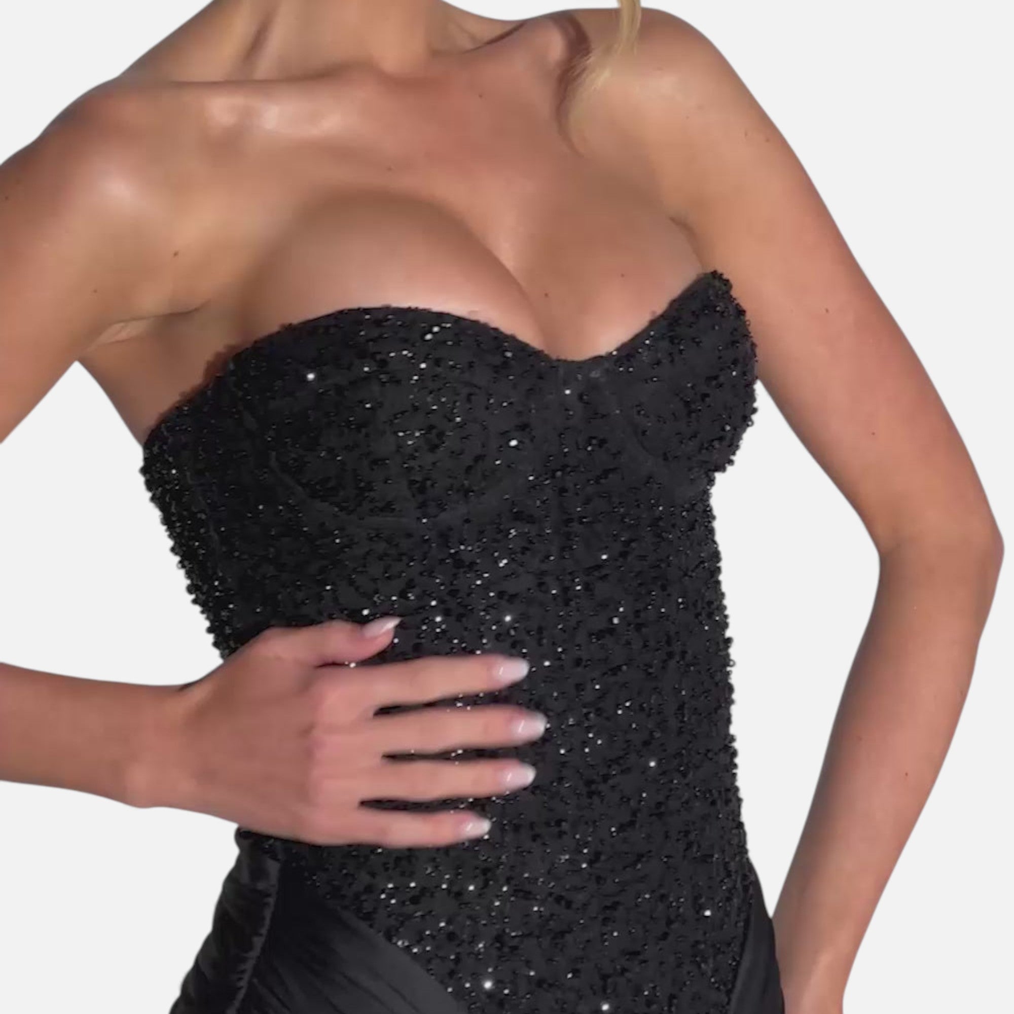 Fleur de Style | Robe maxi sans bretelles pour femme en mousseline et jersey