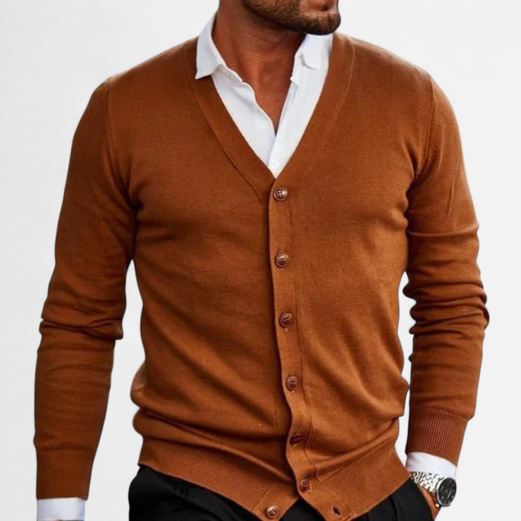 Fleur de Style | cardigan pour hommes – Veste ajustée en mélange de coton moderne