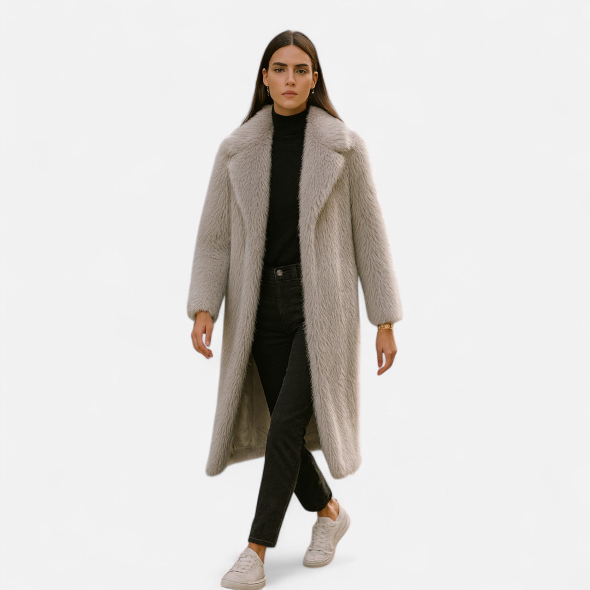 Fleur Destyle | Women’s Long Faux Fur Overcoat