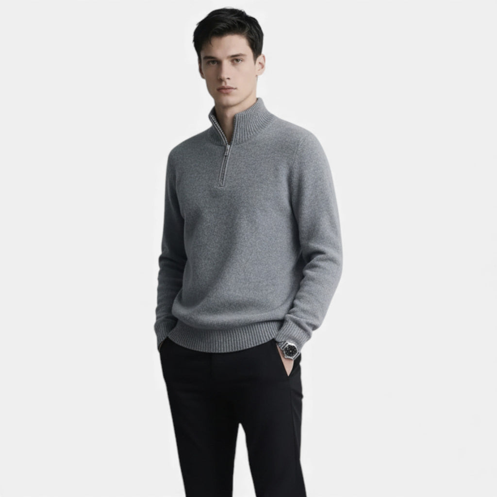 Fleur de Style | Homme | Pullover à col montant – Pull en maille décontracté avec extensibilité