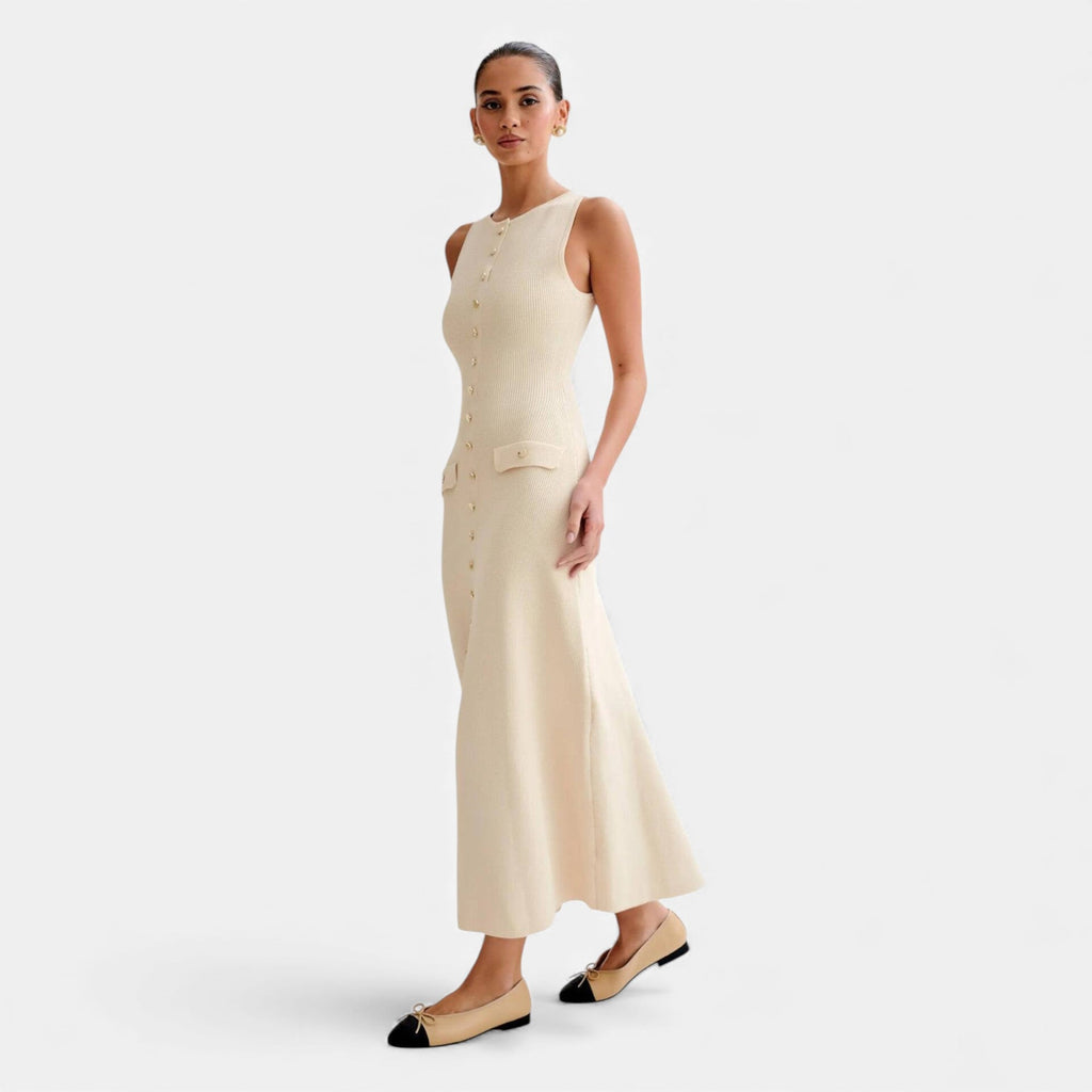 Fleur de Style | Robe longue en maille sans manches pour femme en teinte Harmonie Heritage