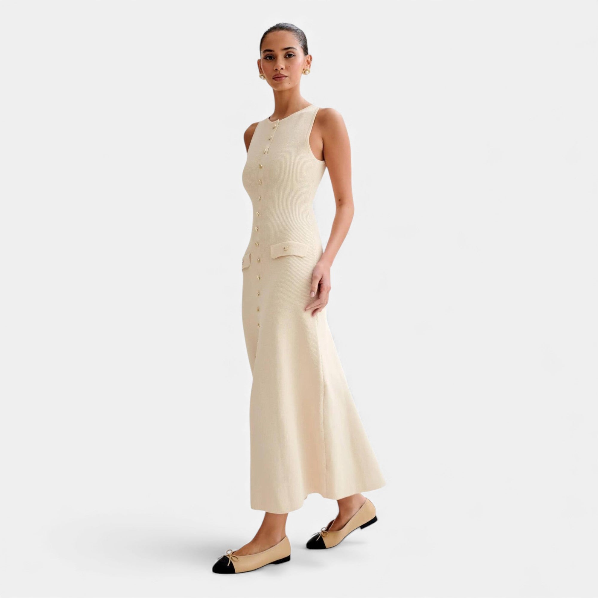 Fleur de Style | Robe longue en maille sans manches pour femme en teinte Harmonie Heritage