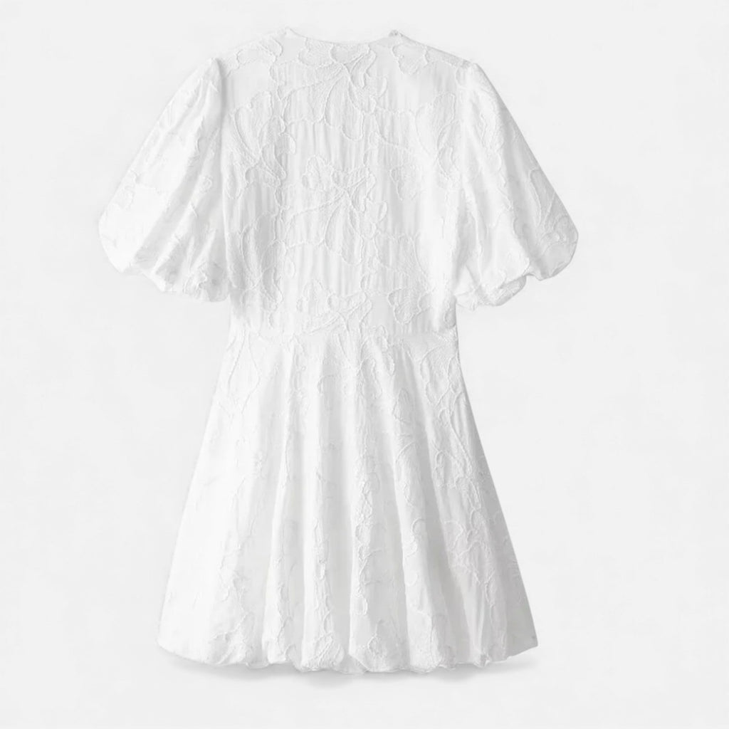 Fleur de Style | Robe midi flottante brodée de fleurs pour femme Lily en teinte Rubis