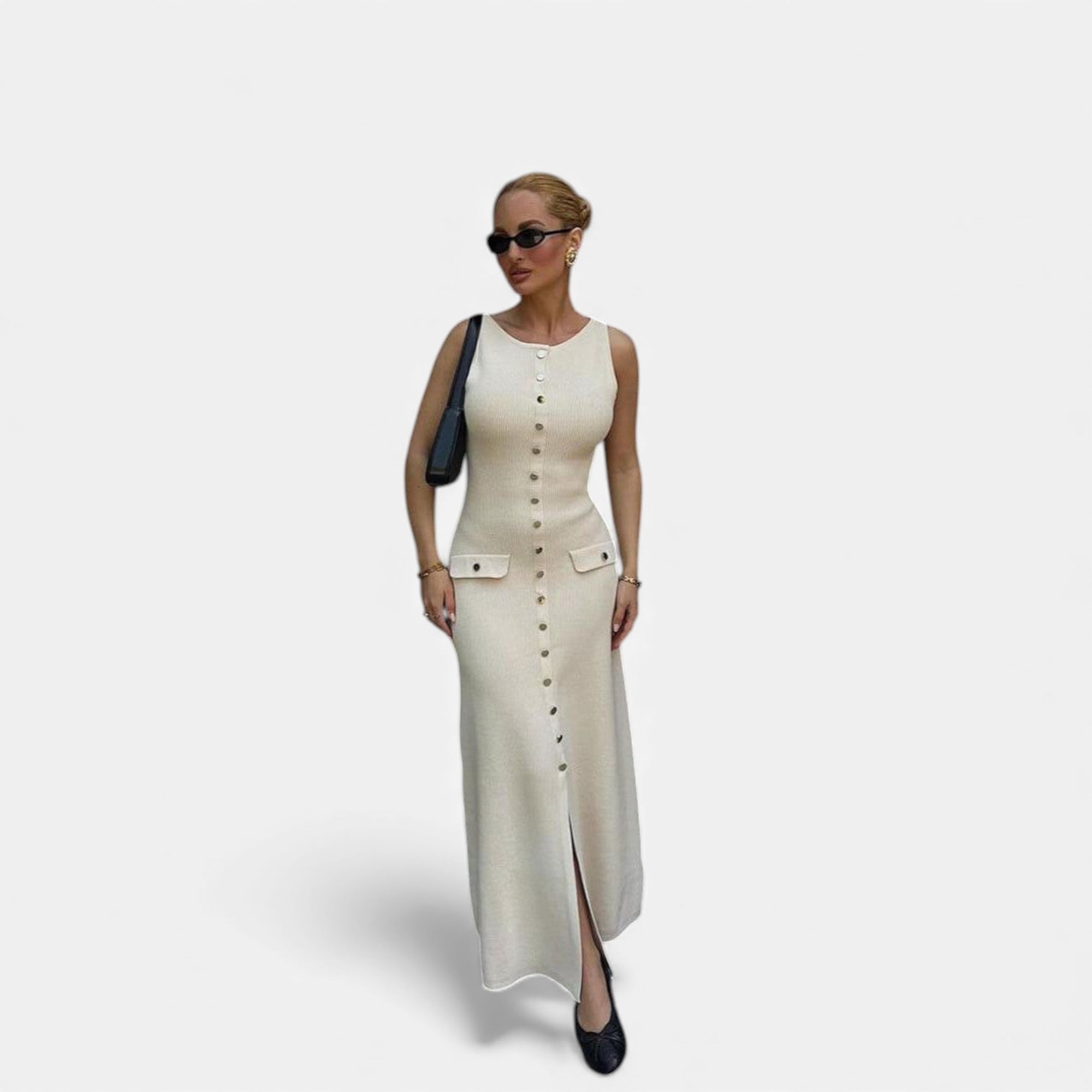 Fleur de Style | Robe longue en maille sans manches pour femme en teinte Harmonie Heritage