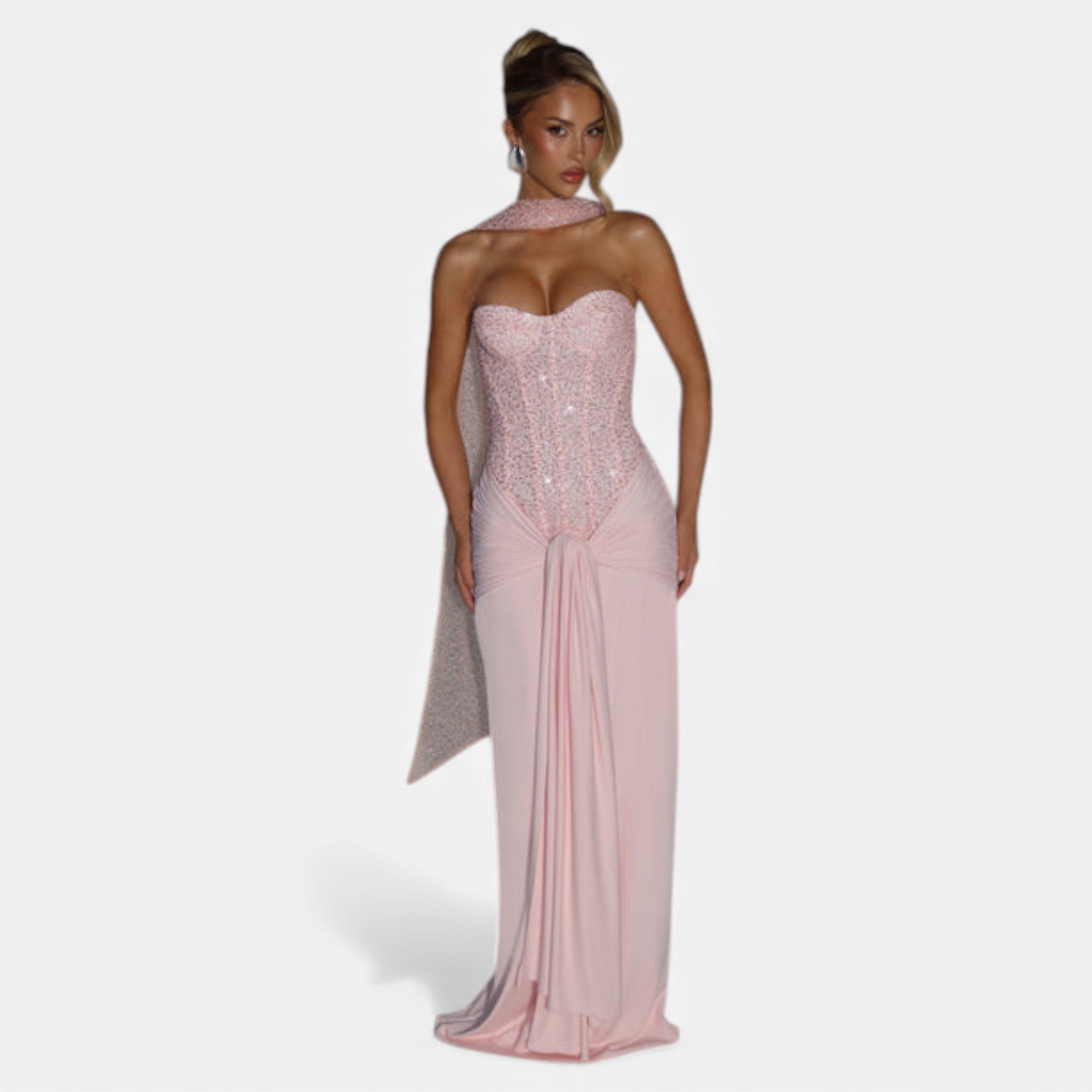 Fleur de Style | Robe maxi en soie pour femme – Élégance Sans Effort