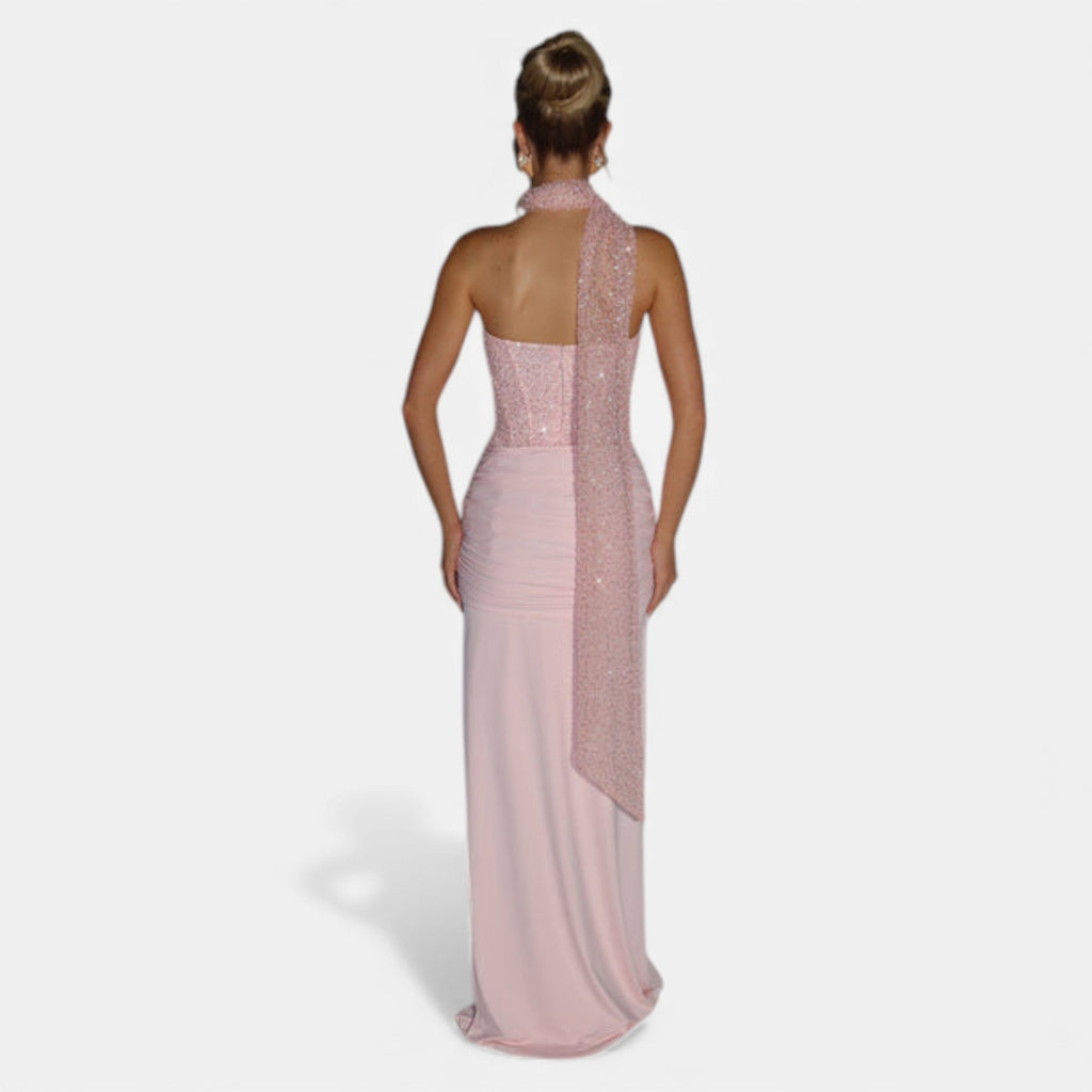 Fleur de Style | Robe maxi en soie pour femme – Élégance Sans Effort